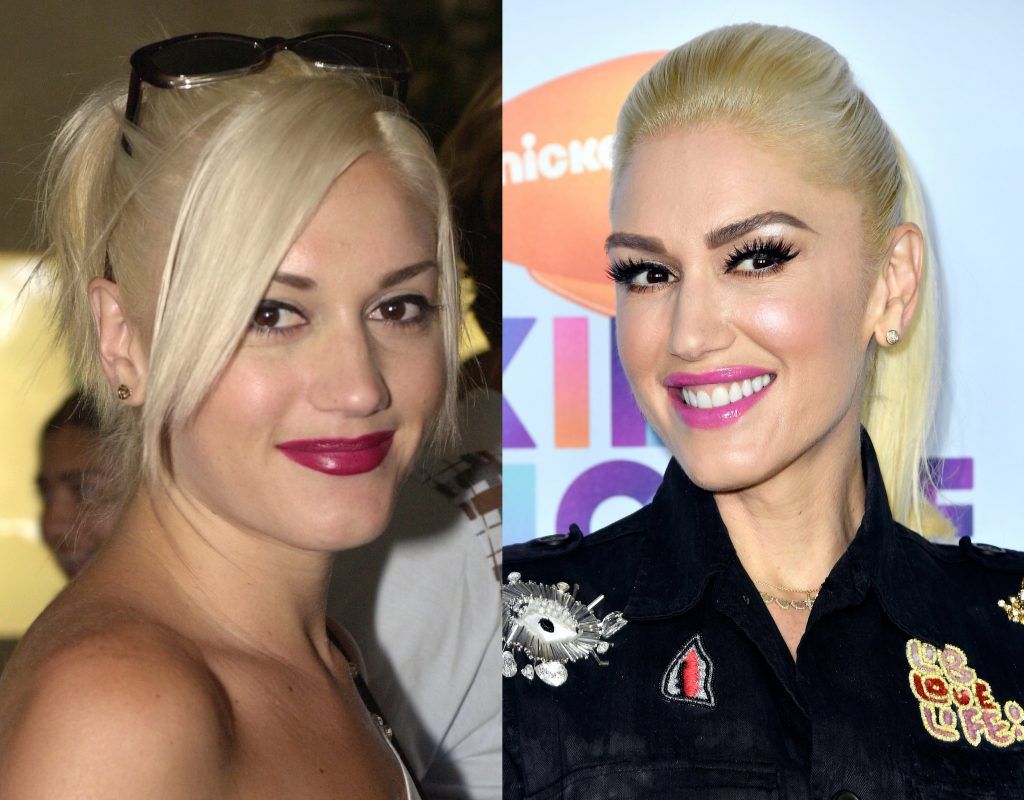 Gwen Stefani in 2001, aged 32, and 2017, aged 47. (Photos by Chris Weeks/Getty Images & Frazer Harrison/Getty Images)