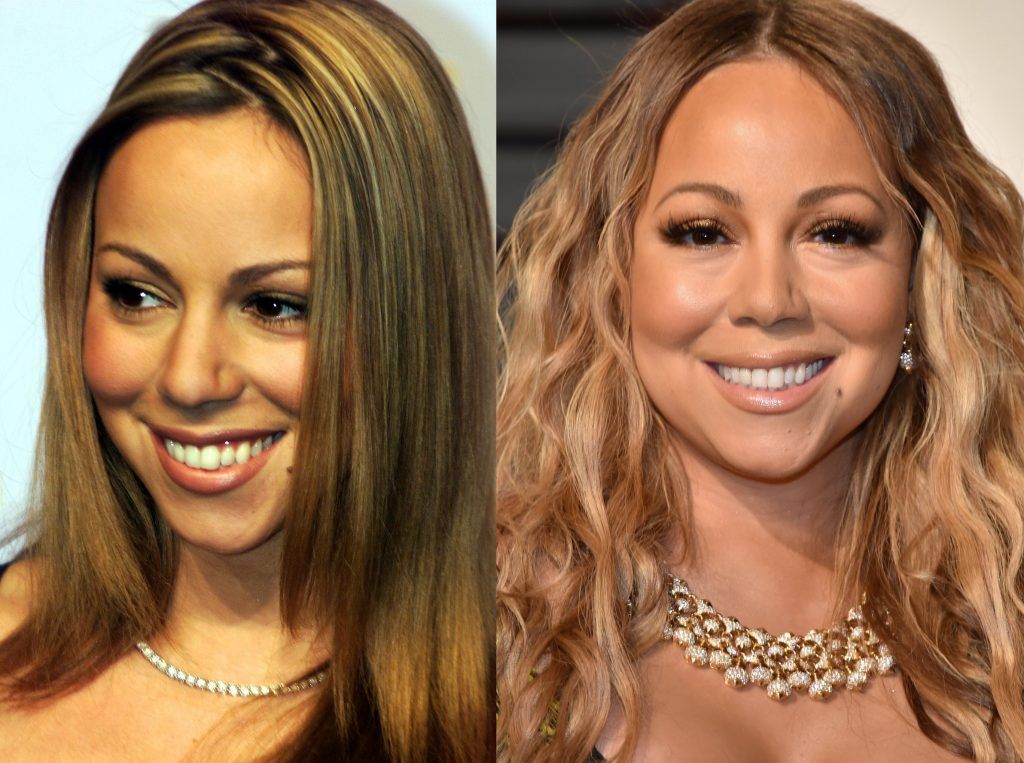 Mariah Carey in 1999, aged 30, and 2017, aged 48. (Photos by Joel Saget/AFP/Getty Images & Pascal Le Segretain/Getty Images)