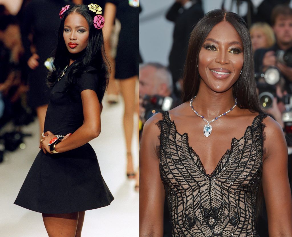 Naomi Campbell in 1994, aged 24, and 2017, aged 47. (Photos by Gerard Julien/AFP/Getty Images & Pascal Le Segretain/Getty Images)
