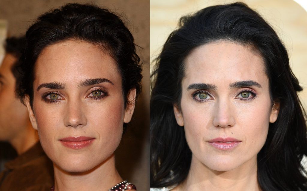 Jennifer Connelly in 2001, aged 31, and 2017, aged 46. (Photos by Vince Bucci/Getty Images & Gabriel Bouys/AFP/Getty Images)