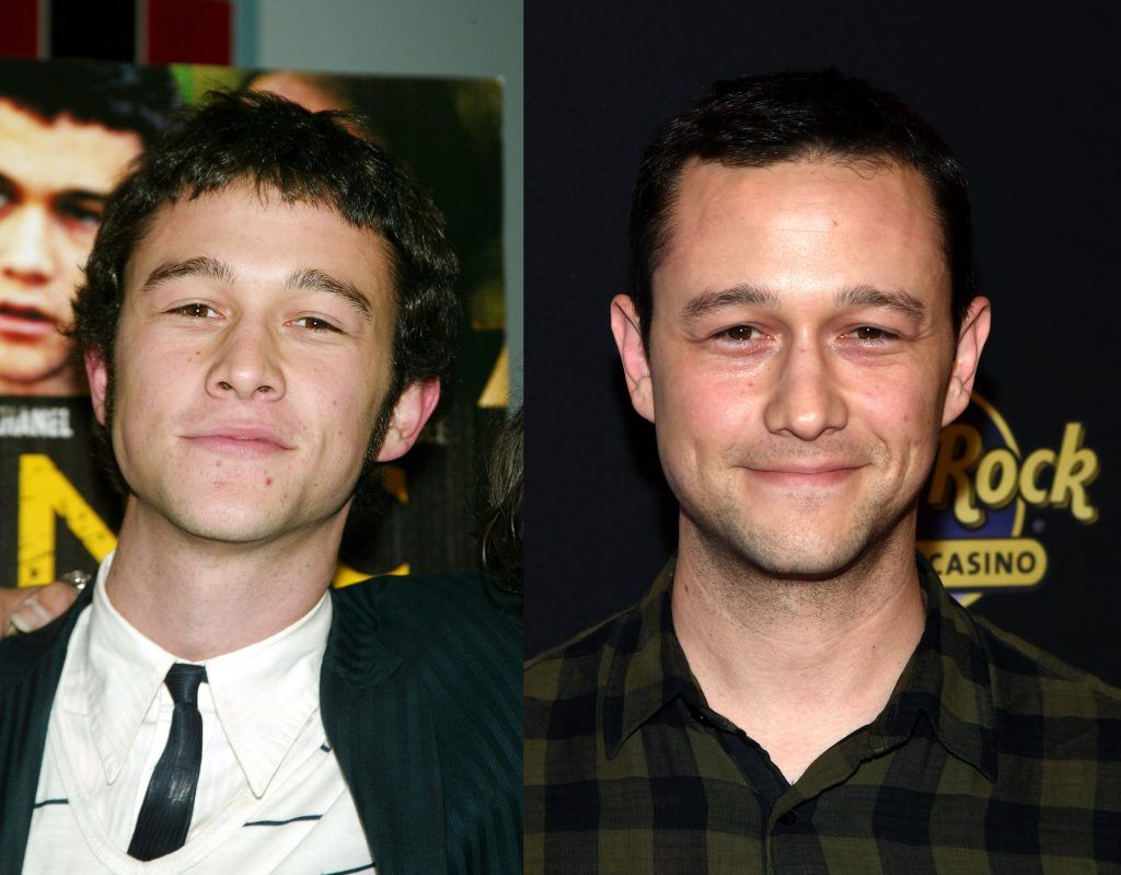 Joseph Gordon-Levitt in 2003, aged 22, and 2017, aged 36. (Photos by Scott Gries/Getty Images & Ethan Miller/Getty Images)