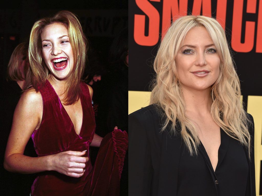Kate Hudson in 1999, aged 21, and 2017, aged 38. (Photos by Jim Ruymen/AFP/Getty Images & Alberto E. Rodriguez/Getty Images)