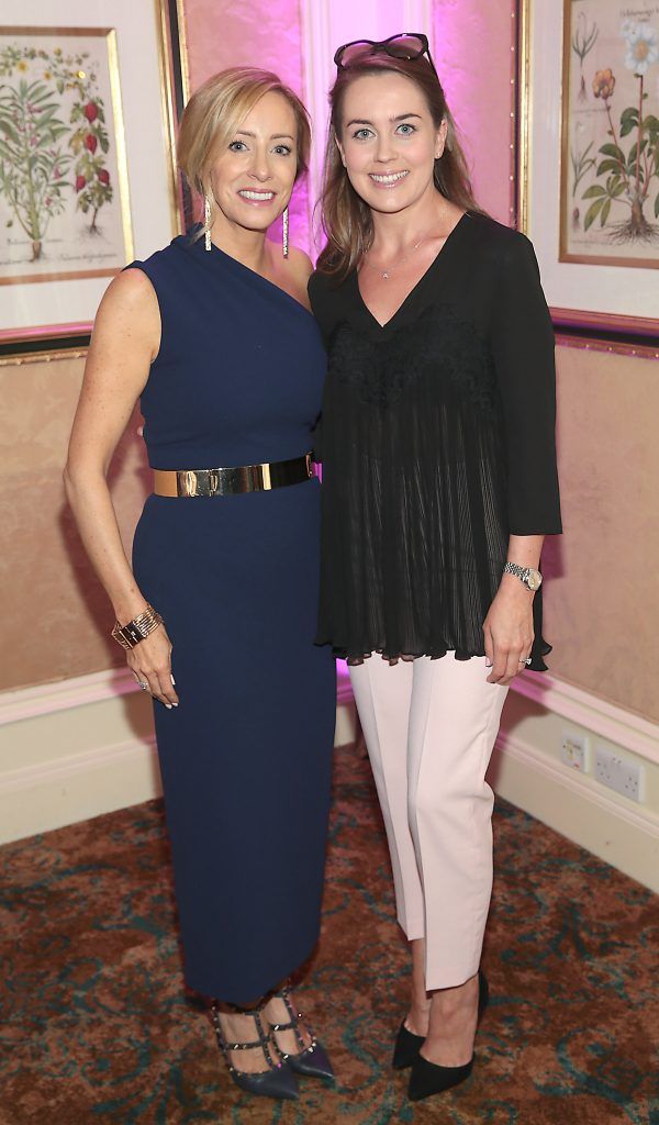 Vanessa Kilduff and Sarah Furlong pictured at the Respect Summer Lunch in the Intercontinental Hotel in Ballsbridge, Dublin. Picture by Brian McEvoy