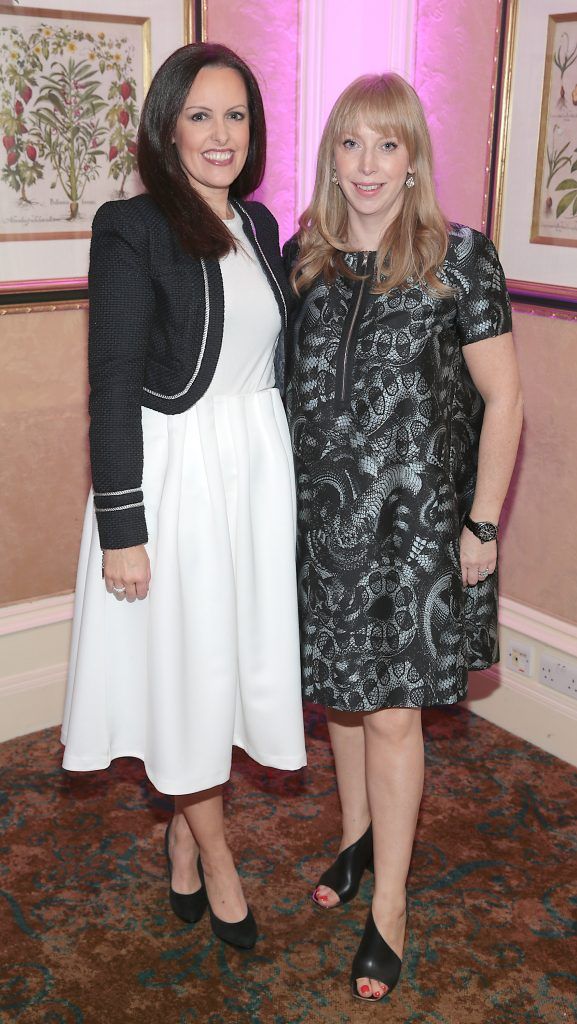 Sarah Jane Murray and Tara Reynolds pictured at the Respect Summer Lunch in the Intercontinental Hotel in Ballsbridge, Dublin. Picture by Brian McEvoy