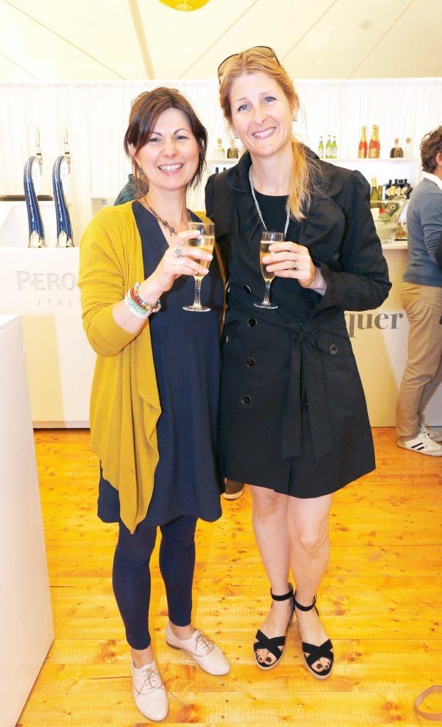 Pictured are (LtoR) Sandrine Bourke and Alicia Murphy at Taste 2017 taking place in the Iveagh Gardens, Dublin. The event features the best of the Irish food and drink scene over four days, with more than 35,000 people attending. Photo: Sasko Lazarov/Photocall Ireland