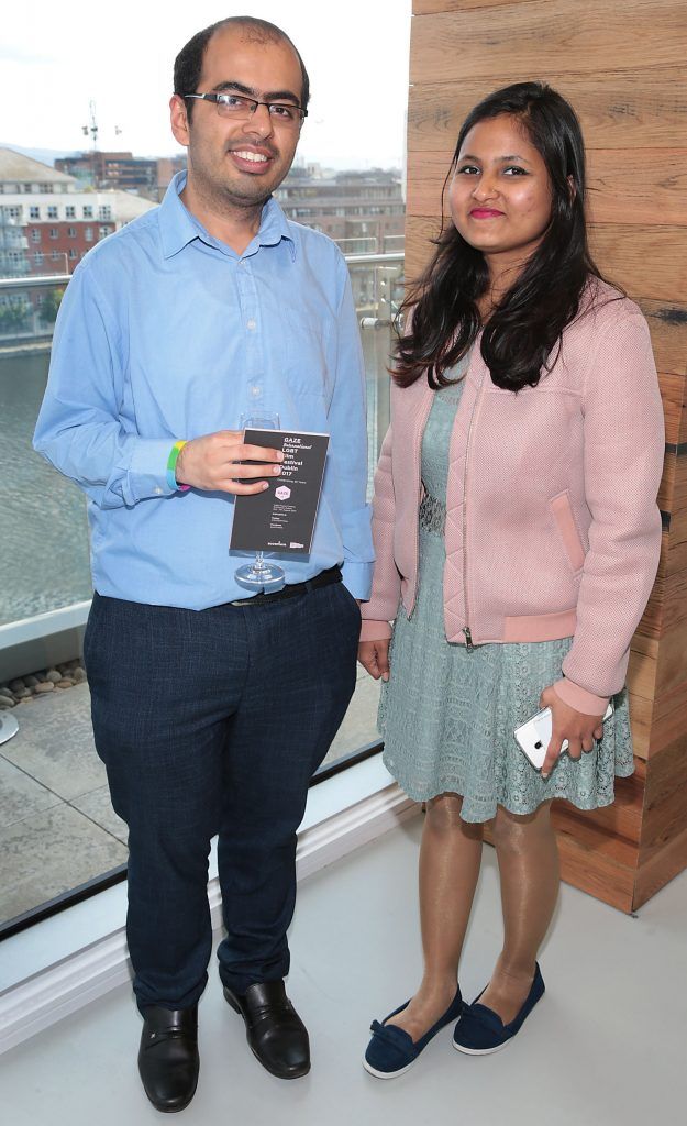 Nirmaan Kathuria and Sufiya Karin at the GAZE LGBT Film Festival special 25th anniversary programme launch hosted by lead sponsor Accenture at The Dock, Dublin. Picture by Brian McEvoy