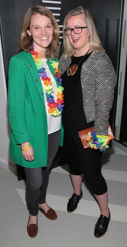 Heather McCormick and Sarah Williams at the GAZE LGBT Film Festival special 25th anniversary programme launch hosted by lead sponsor Accenture at The Dock, Dublin. Picture by Brian McEvoy