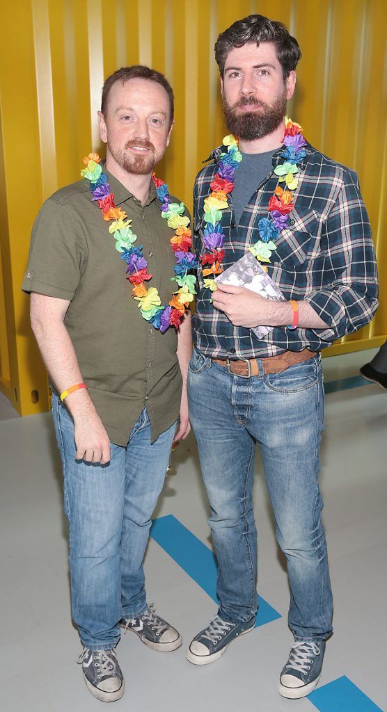 Simon Prunty and Christophe Gaillard at the GAZE LGBT Film Festival special 25th anniversary programme launch hosted by lead sponsor Accenture at The Dock, Dublin. Picture by Brian McEvoy