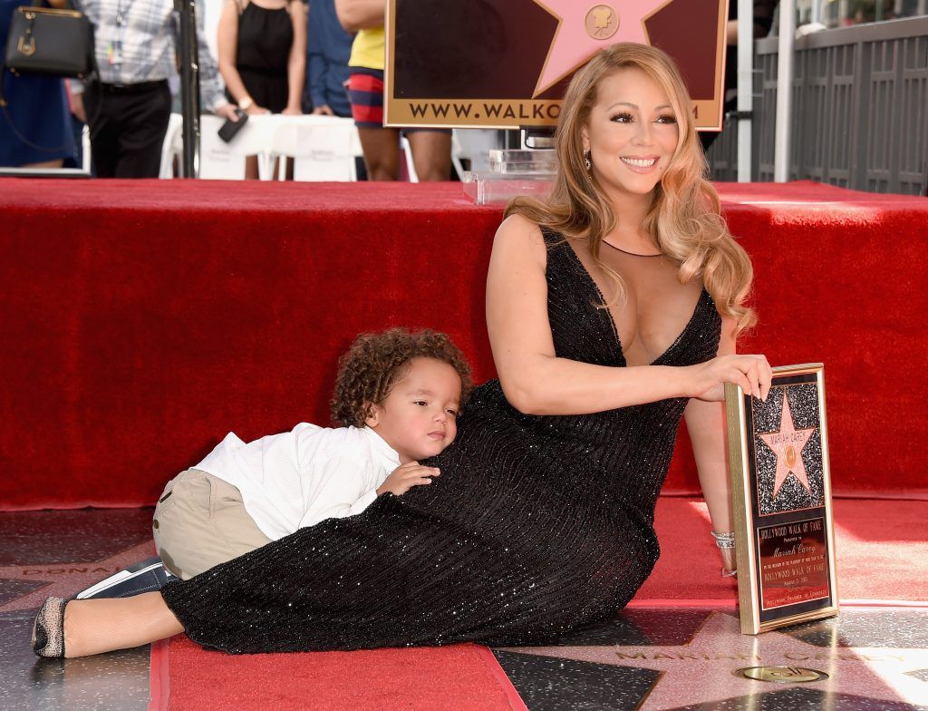 Singer Mariah Carey (R), with Moroccan Cannon, is honored with Star on The Hollywood Walk of Fame on August 5, 2015 in Hollywood, California.  (Photo by Kevin Winter/Getty Images)