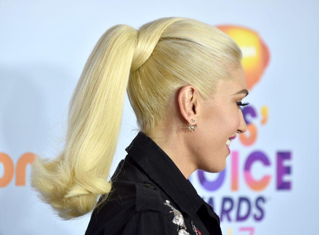 Gwen Stefani, hair detail, at Nickelodeon's 2017 Kids' Choice Awards at USC Galen Center on March 11, 2017 in Los Angeles, California.  (Photo by Frazer Harrison/Getty Images)