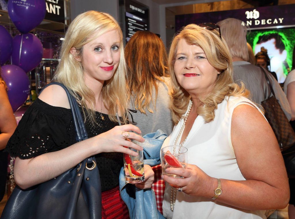 Claire Hyland and Liz Doyle at the launch of Ireland's first standalone Urban Decay Boutique on Grafton Street, Dublin. Picture by Brian McEvoy Photography