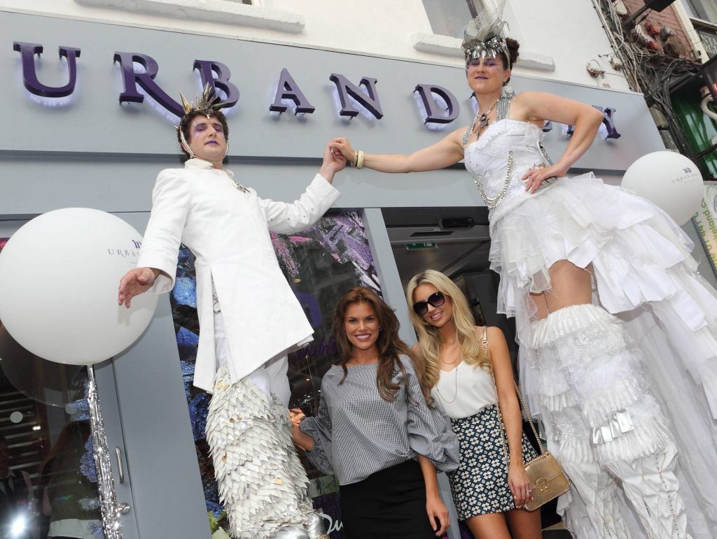 Rosalind Lipsett & Rosanna Davison at the launch of Ireland's first standalone Urban Decay Boutique on Grafton Street, Dublin. Picture by Brian McEvoy Photography