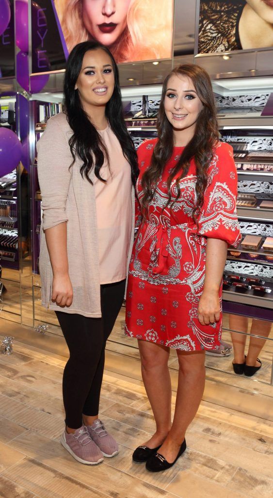 Riona Cahill and Eimear McElheron at the launch of Ireland's first standalone Urban Decay Boutique on Grafton Street, Dublin. Picture by Brian McEvoy Photography
