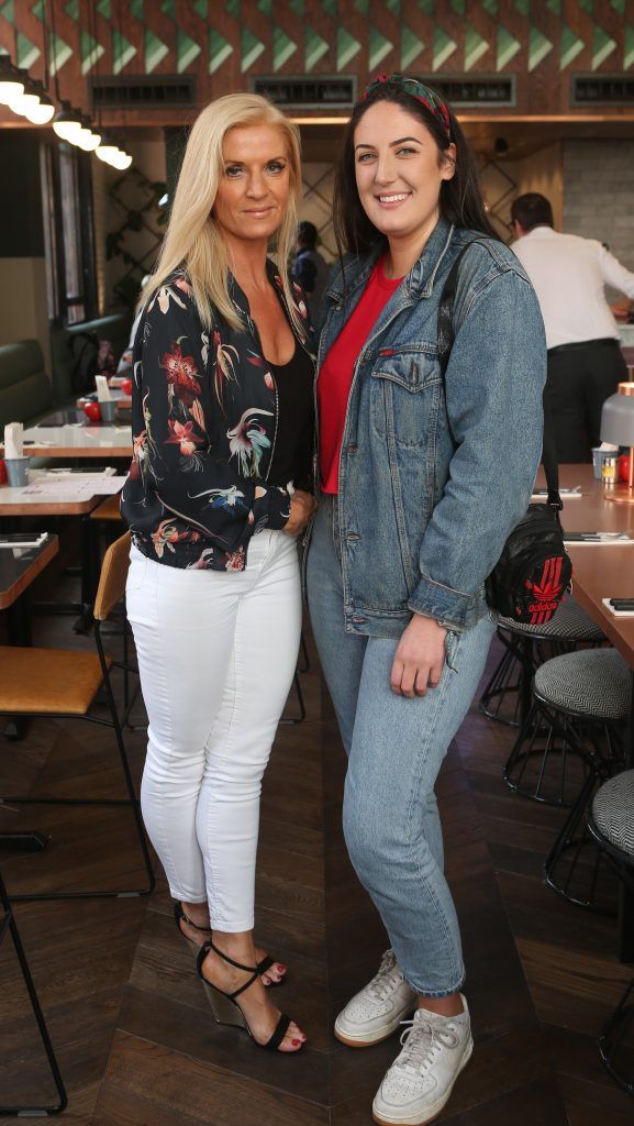 Elaine and Jess Miller pictured at the reopening of Gourmet Burger Kitchen on South William Street, 16/06/17. An extensive refurbishment has created a stunning new restaurant with dining across two floors and a large all weather terrace. Photo: Leon Farrell / Photocall Ireland