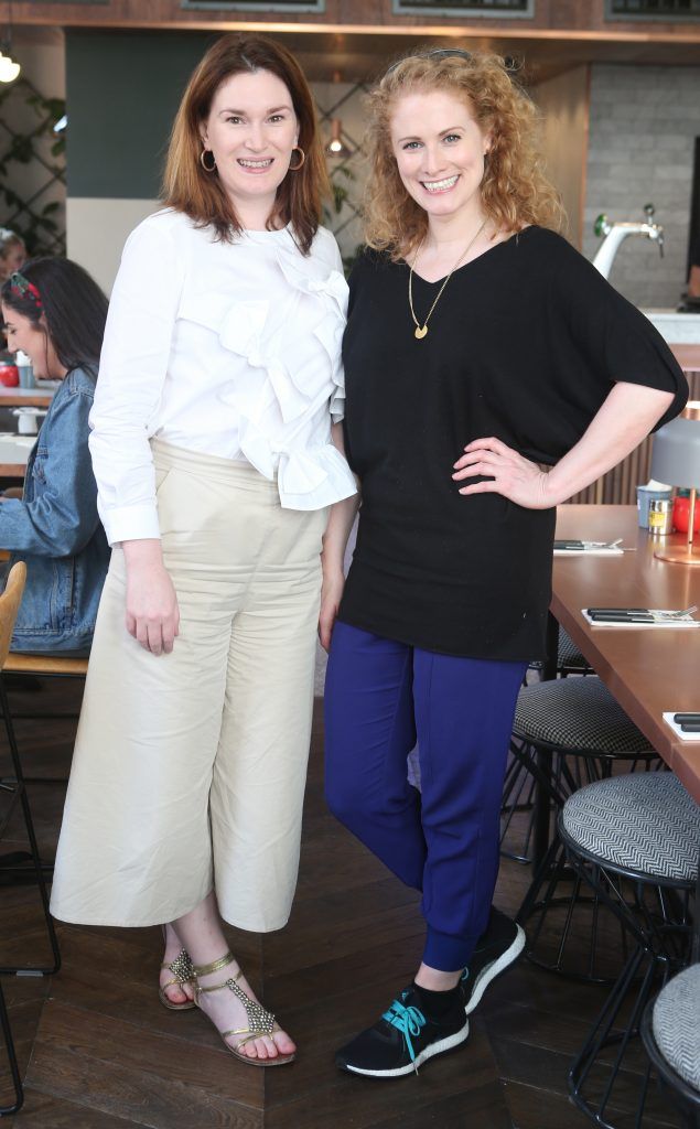 Jennifer King and Kate Kirby pictured at the reopening of Gourmet Burger Kitchen on South William Street, 16/06/17. An extensive refurbishment has created a stunning new restaurant with dining across two floors and a large all weather terrace. Photo: Leon Farrell / Photocall Ireland