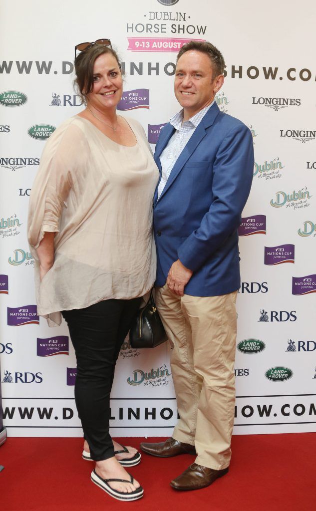 Ruth Hearnes and Martin Kennedy pictured in Weir & Sons on Grafton Street at the social launch of this year's Dublin Horse Show which takes place in the RDS from August 9 - 13th. Photo: Leon Farrell / Photocall Ireland