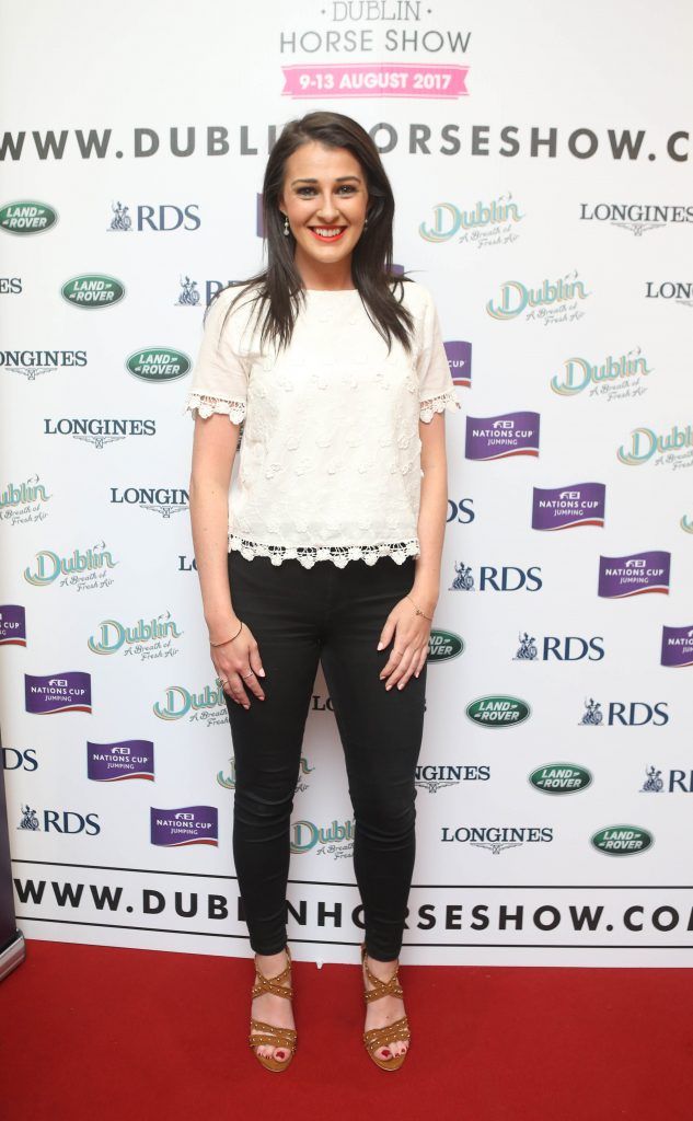 Ally McKeever pictured in Weir & Sons on Grafton Street at the social launch of this year's Dublin Horse Show which takes place in the RDS from August 9 - 13th. Photo: Leon Farrell / Photocall Ireland