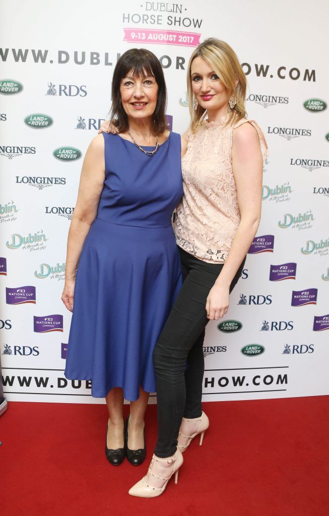 Zuilmah Lee and Rebecca Lee pictured in Weir & Sons on Grafton Street at the social launch of this year's Dublin Horse Show which takes place in the RDS from August 9 - 13th. Photo: Leon Farrell / Photocall Ireland