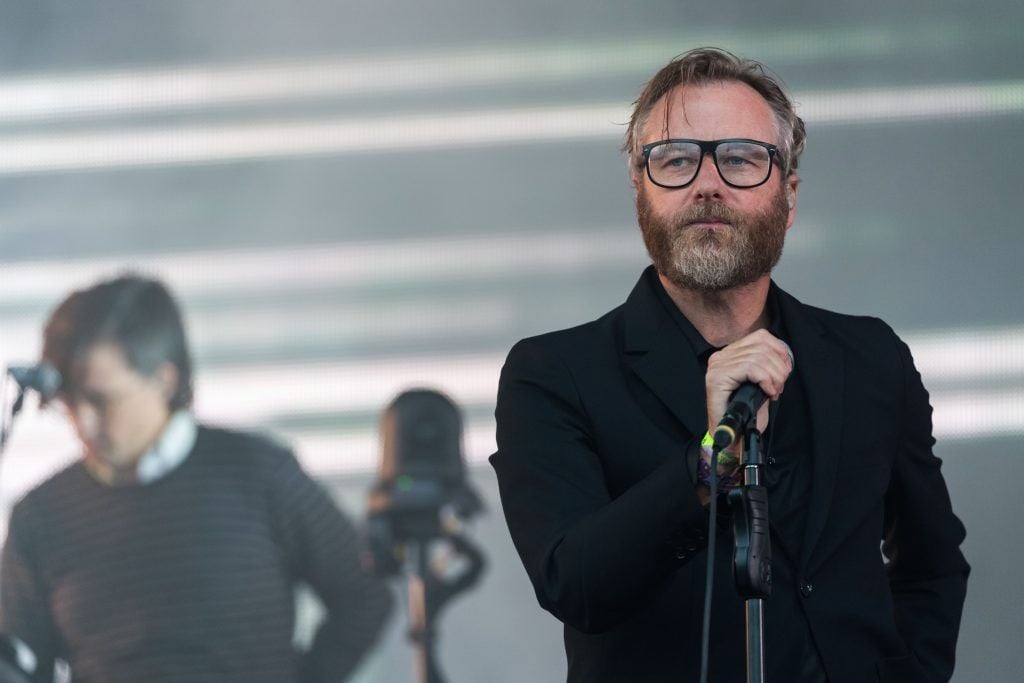 Matt Berninger of The National performs on day 3 of the Glastonbury Festival 2017 at Worthy Farm, Pilton on June 24, 2017 in Glastonbury, England.  (Photo by Ian Gavan/Getty Images)