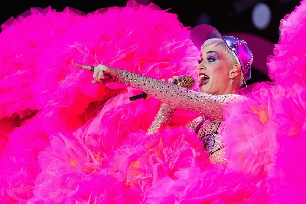 Katy Perry performs on day 3 of the Glastonbury Festival 2017 at Worthy Farm, Pilton on June 24, 2017 in Glastonbury, England.  (Photo by Ian Gavan/Getty Images)