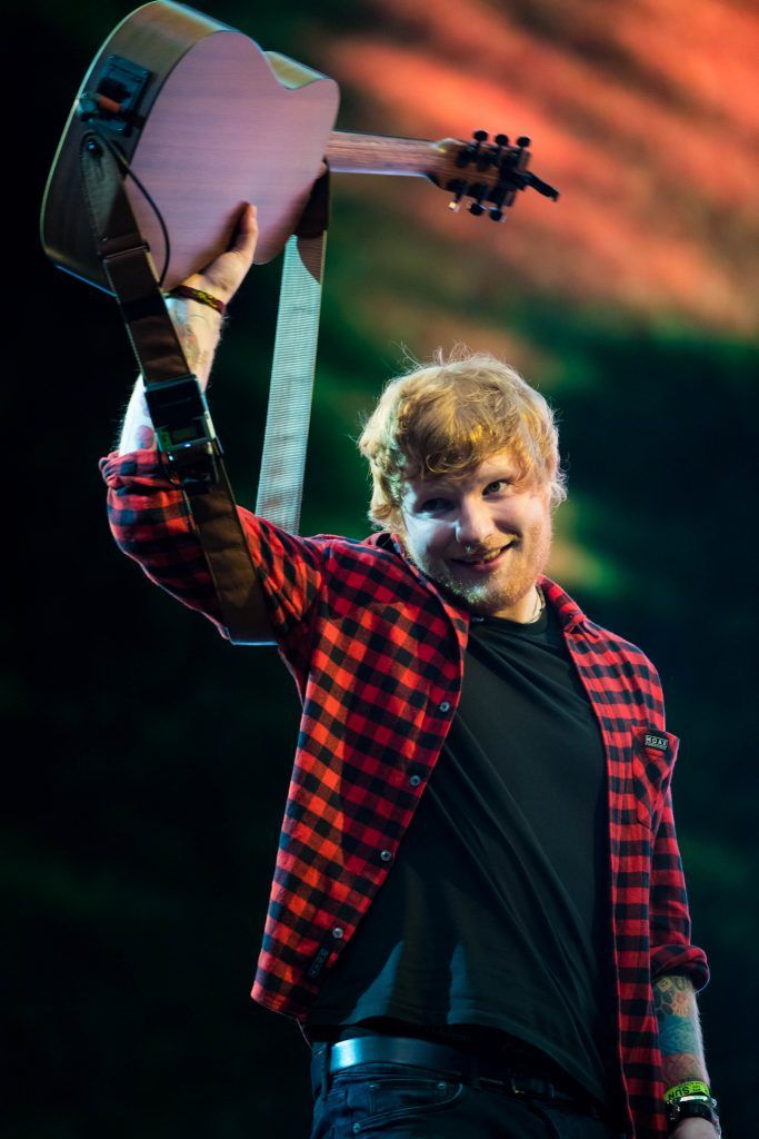 Ed Sheeran headlines on the Pyramid Stage during day 4 of the Glastonbury Festival 2017 at Worthy Farm, Pilton on June 25, 2017 in Glastonbury, England.  (Photo by Ian Gavan/Getty Images)