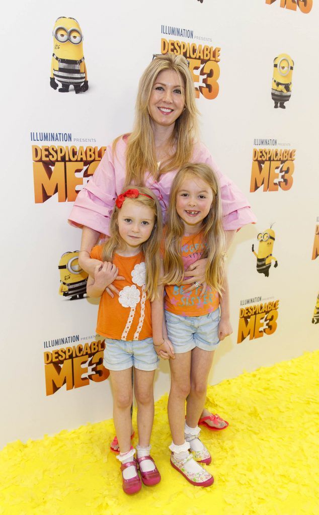 Shayla (5) and Tiana (8) and Tara Murphy pictured at the Universal Pictures Irish premiere screening of Despicable Me 3 at the Savoy Cinema, Dublin. Despicable Me 3 is in cinema across Ireland on Friday, June 30th. Picture Andres Poveda
