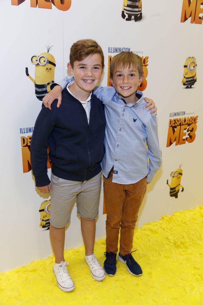 Evan Kirwan-Gibbs (8) and Andrew Norman (8) from Dunboyne pictured at the Universal Pictures Irish premiere screening of Despicable Me 3 at the Savoy Cinema, Dublin. Despicable Me 3 is in cinema across Ireland on Friday, June 30th. Picture Andres Poveda