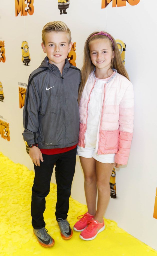 Twins Leo and Lucy Mellon (age 10) from Sandyford pictured at the Universal Pictures Irish premiere screening of Despicable Me 3 at the Savoy Cinema, Dublin. Despicable Me 3 is in cinema across Ireland on Friday, June 30th. Picture Andres Poveda