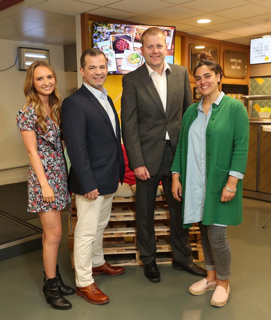 Indy Power (left) with John Healy,  Chef Mark McCarthy and food stylist Jette Virdi,  pictured in Musgrave MarketPlace Ballymun for the Musgrave MarketPlace 'Summer Food Stories' event. Pic by Robbie Reynolds