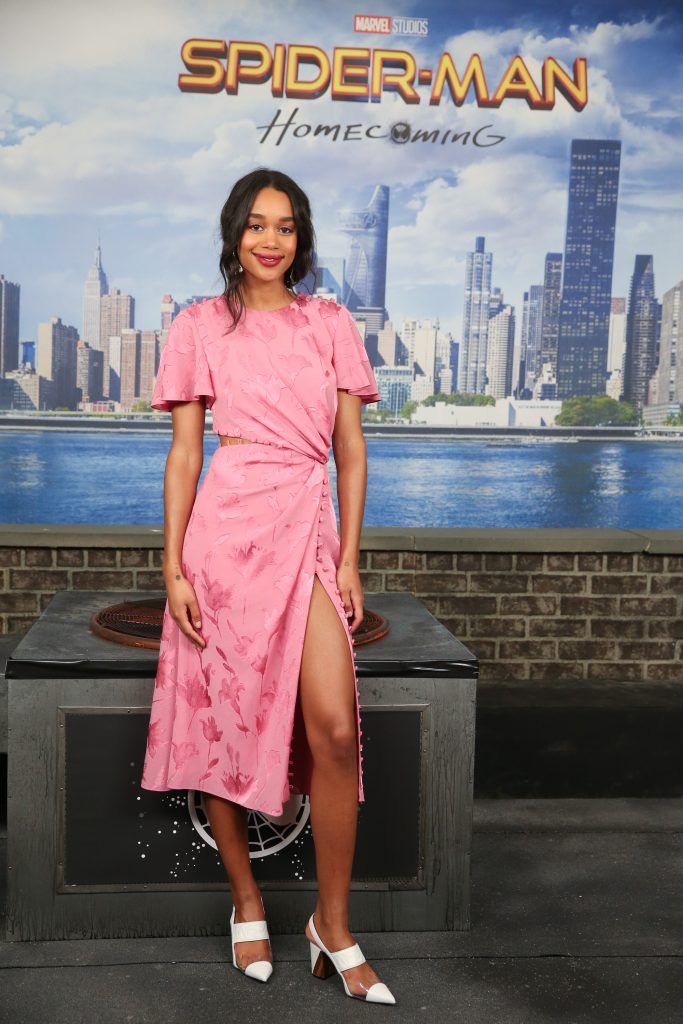 Laura Harrier attends the "Spider-Man: Homecoming" Photo Call at the Whitby Hotel on June 25, 2017 in New York City.  (Photo by Rob Kim/Getty Images)