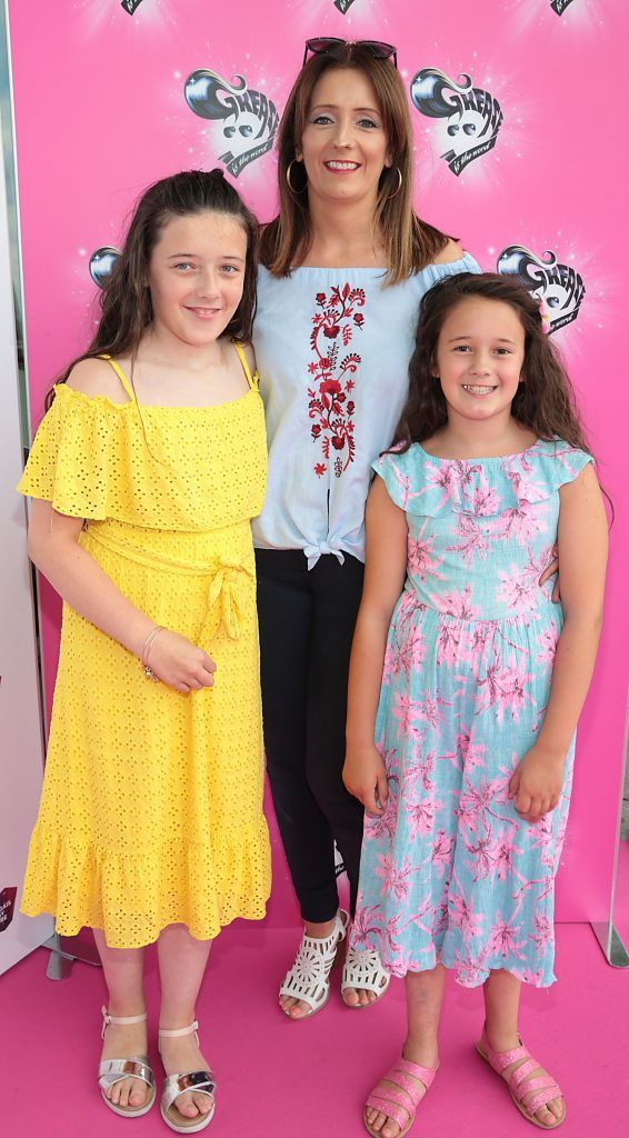Katie Burns, Donna Burns and Holly Burns pictured at the opening night of Grease the musical at the Bord Gais Energy Theatre, Dublin. Picture by Brian McEvoy