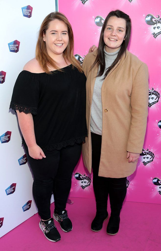 Michelle Dardis and Niamh Haskins pictured at the opening night of Grease the musical at the Bord Gais Energy Theatre, Dublin. Picture by Brian McEvoy