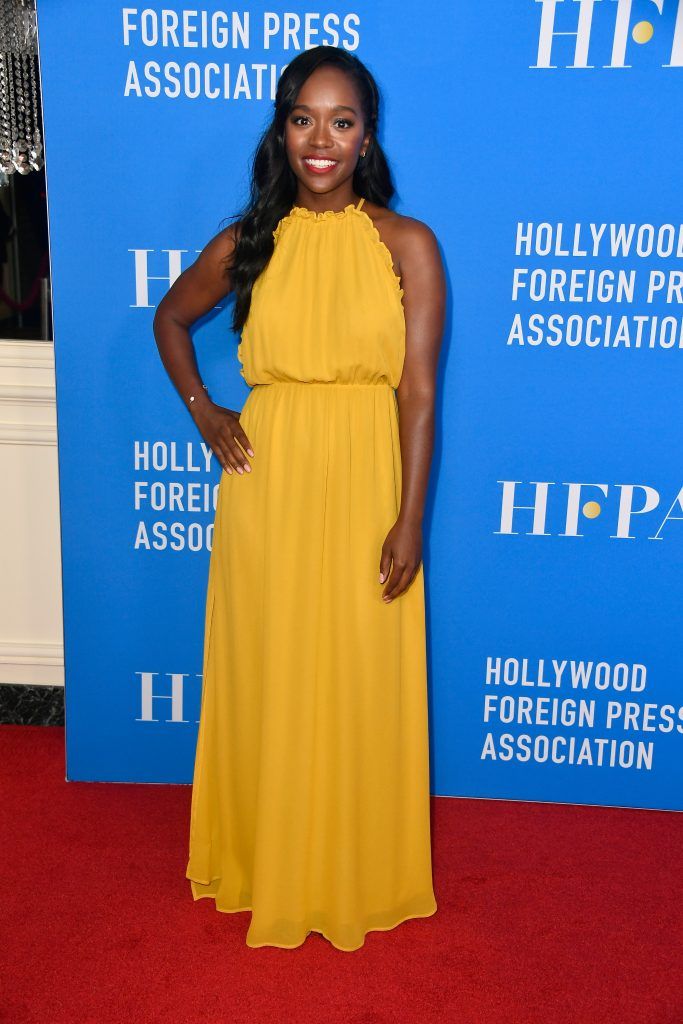 Aja Naomi King attends the Hollywood Foreign Press Association's Grants Banquet at the Beverly Wilshire Four Seasons Hotel on August 2, 2017 in Beverly Hills, California.  (Photo by Frazer Harrison/Getty Images)