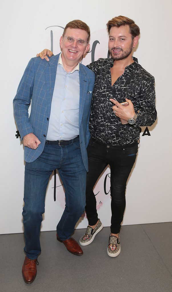 Bill Keary and Brian Dowling at the opening of Pippa O'Connor's POCO by Pippa Pop Up shop at Mahon Point Shopping Centre, Cork. Picture: Brian McEvoy