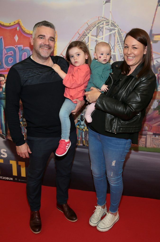 Leon Chapman, Summer Chapman, Jenny Chapman and Madison Chapman at the special family preview screening of The Nut Job 2 at The Odeon Cinema in Point Village, Dublin. Picture by Brian McEvoy