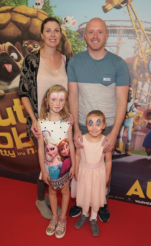 Barbara Coyle, Paul Coyle, Amie Coyle and Lucey Coyle at the special family preview screening of The Nut Job 2 at The Odeon Cinema in Point Village, Dublin. Picture by Brian McEvoy