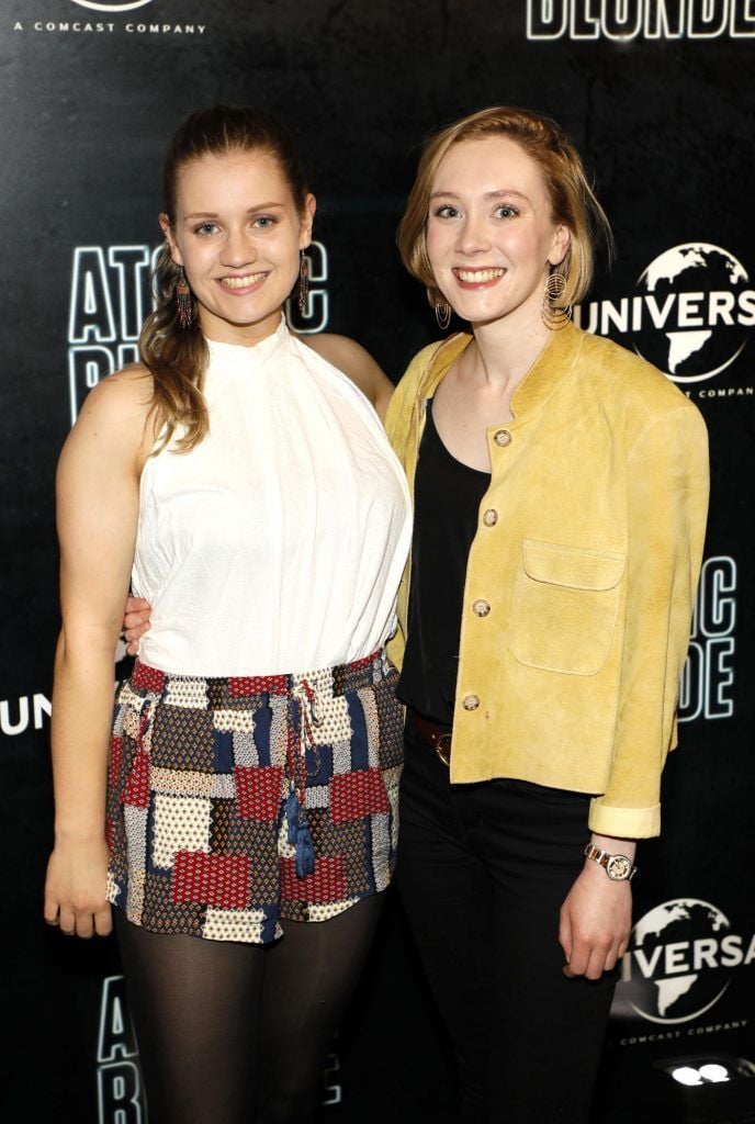 Niamh Teeling and Aoife Smyth at the Universal Pictures Irish premiere of Atomic Blonde at Rathmines Omniplex, Dublin. Photo by Kieran Harnett