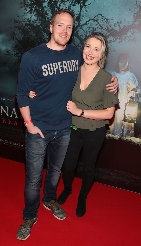 Lorcan Murray and Stacey Corrigan at the special preview screening of Annabelle: Creation at Cineworld, Dublin. Picture: Brian McEvoy