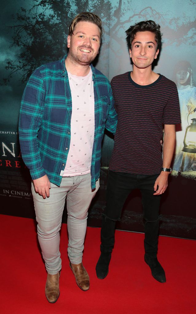 Thomas Crosse and Duncan Menzies at the special preview screening of Annabelle: Creation at Cineworld, Dublin. Picture: Brian McEvoy