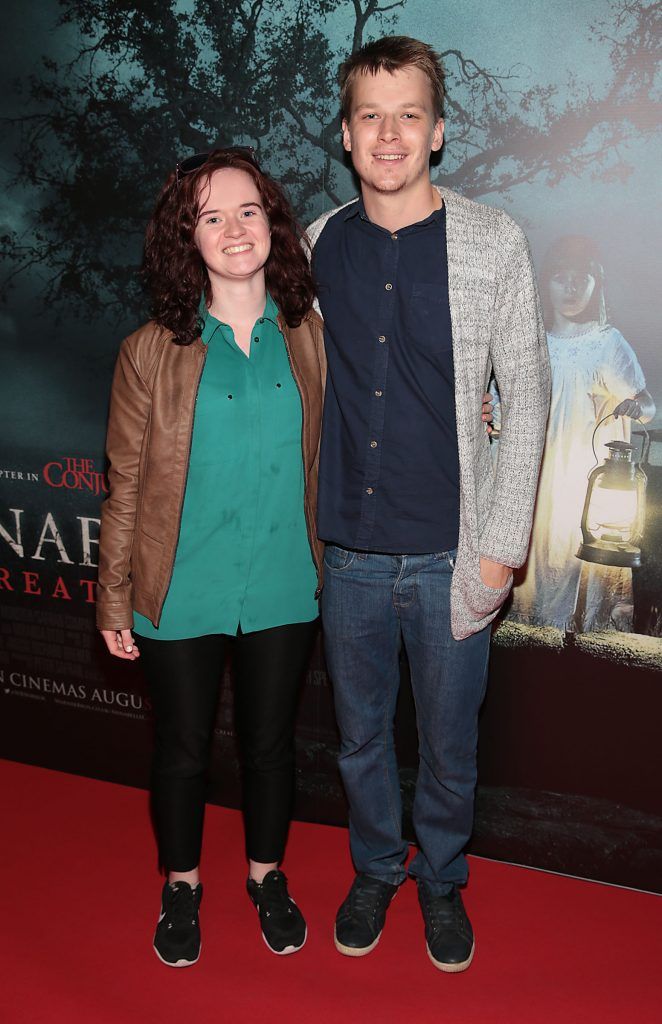 Fiona Browne and Lee McNamara at the special preview screening of Annabelle: Creation at Cineworld, Dublin. Picture: Brian McEvoy