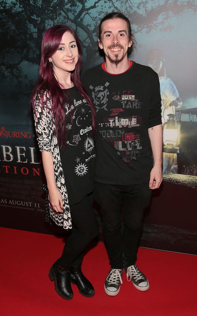 Sinead Donnelly and Aaron Clancy at the special preview screening of Annabelle: Creation at Cineworld, Dublin. Picture: Brian McEvoy