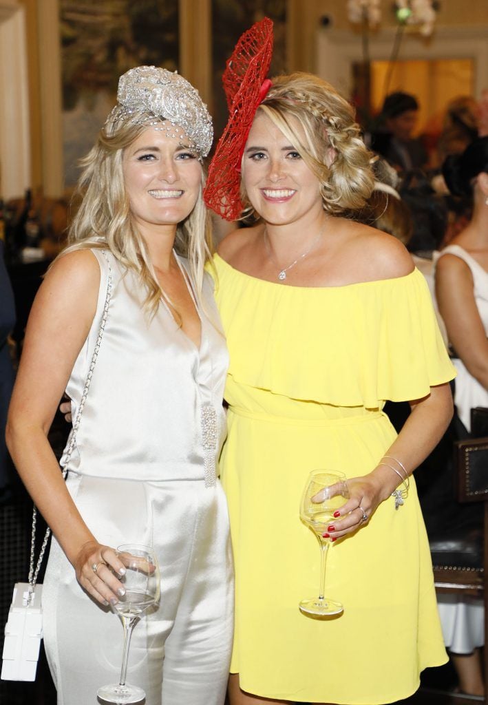 Naoise Pelin and Sarah Clancy at the Most Stylish Lady at The Shelbourne Hotel in association with IMAGE Magazine-photo Kieran Harnett