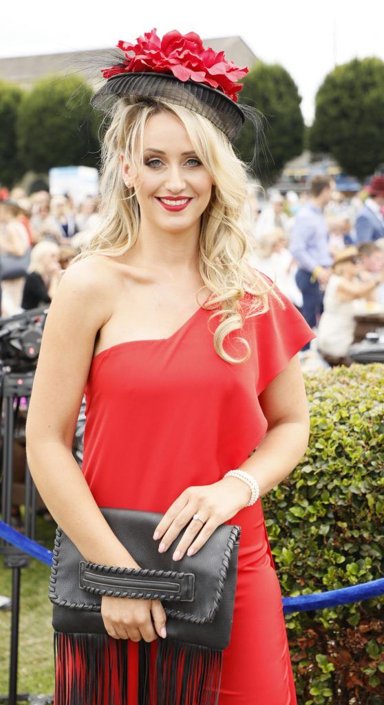 Elaine Murphy at the Dundrum Town Centre Ladies Day at The Dublin Horse Show in the RDS -photo Kieran Harnett