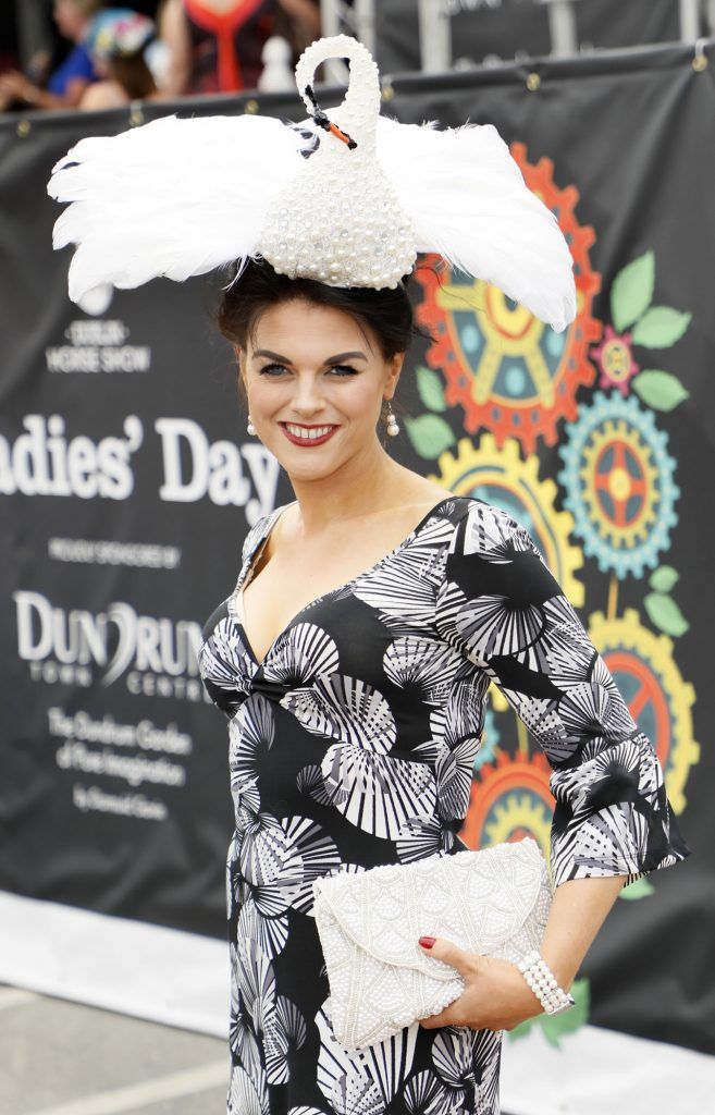 Kathy Langley at the Dundrum Town Centre Ladies Day at The Dublin Horse Show in the RDS -photo Kieran Harnett