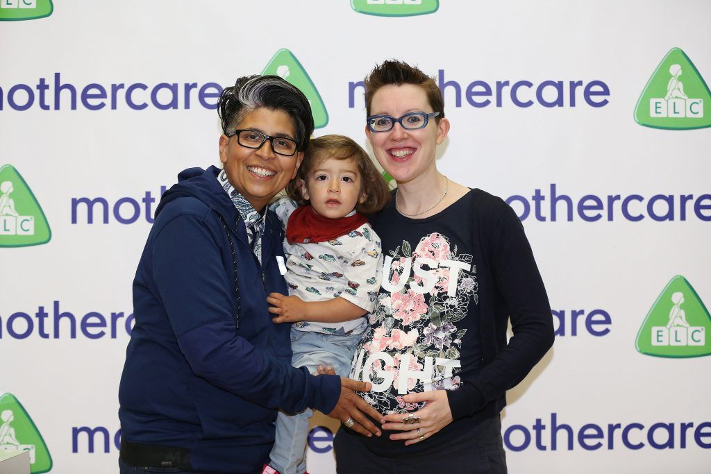 Dil Wickremasinghe, Phoenix Wickremasinghe and Anne Marie Toole pictured at the Mothercare A/W'17 launch at the Wood Quay venue in Dublin. Pic by Julien Behal