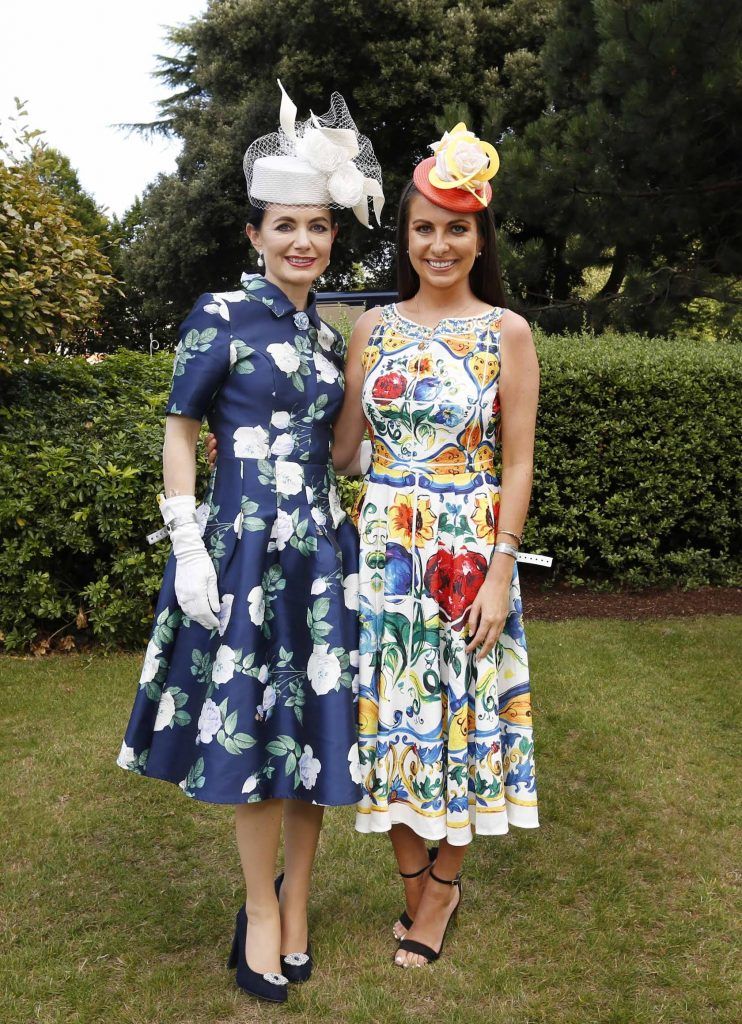Deirdre Kane and Emily O'Donnell at InterContinental Dublin following the Dublin Horse Show for the hotel's inaugural 'Continentally Classic' Best Dressed Lady competition, judged by stylist Bairbre Power and Nicky Logue, General Manager of InterContinental Dublin. Photo: Sasko Lazarov/Photocall Ireland
