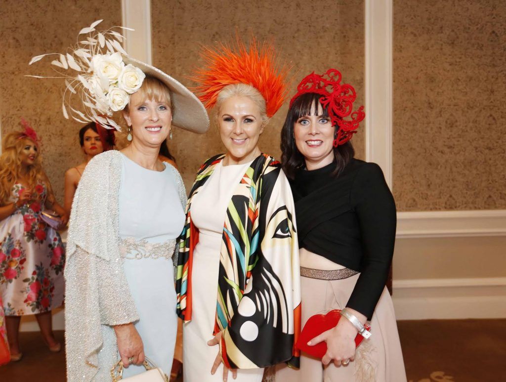Claire Murphy, Mary Stapleton and Caroline McEnerey at InterContinental Dublin following the Dublin Horse Show for the hotel's inaugural 'Continentally Classic' Best Dressed Lady competition, judged by stylist Bairbre Power and Nicky Logue, General Manager of InterContinental Dublin. Photo: Sasko Lazarov/Photocall Ireland