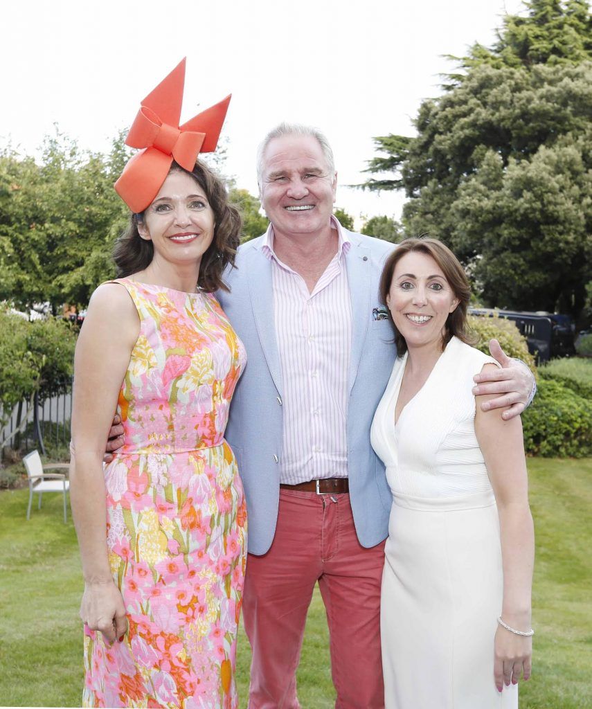 Carol Kenretty, Brent Pope and Ciara Hanley at InterContinental Dublin following the Dublin Horse Show for the hotel's inaugural 'Continentally Classic' Best Dressed Lady competition, judged by stylist Bairbre Power and Nicky Logue, General Manager of InterContinental Dublin. Photo: Sasko Lazarov/Photocall Ireland