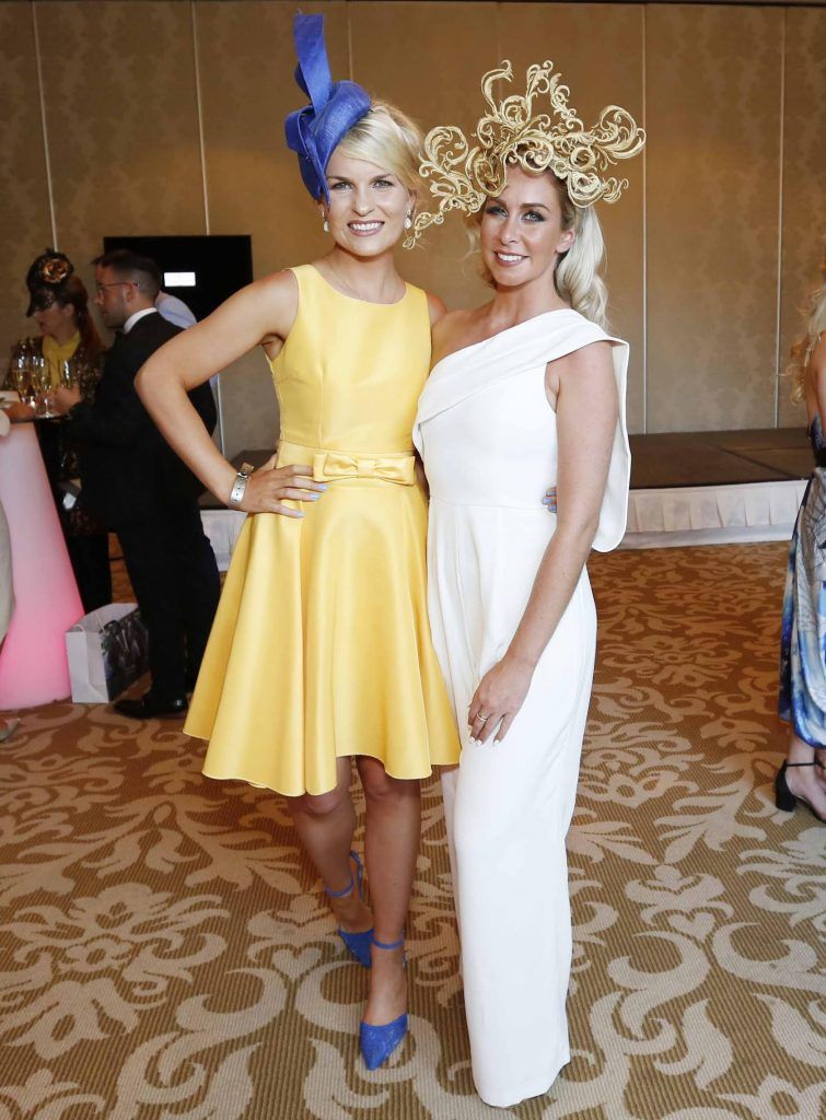 Lorraine Nolan and Aoife Howard at InterContinental Dublin following the Dublin Horse Show for the hotel's inaugural 'Continentally Classic' Best Dressed Lady competition, judged by stylist Bairbre Power and Nicky Logue, General Manager of InterContinental Dublin. Photo: Sasko Lazarov/Photocall Ireland