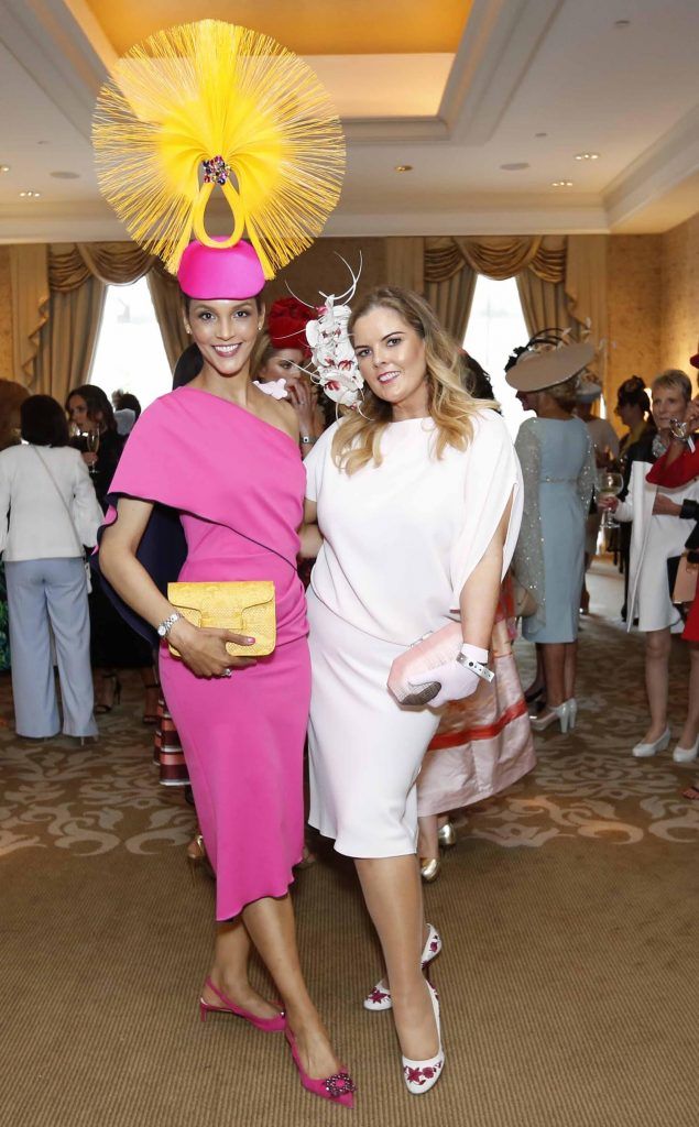 Linda Malone and Georgina Kane at InterContinental Dublin following the Dublin Horse Show for the hotel's inaugural 'Continentally Classic' Best Dressed Lady competition, judged by stylist Bairbre Power and Nicky Logue, General Manager of InterContinental Dublin. Photo: Sasko Lazarov/Photocall Ireland